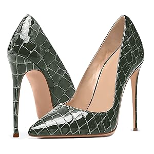 Amazon.com | Odernee Women's Slip On High Heel Patent