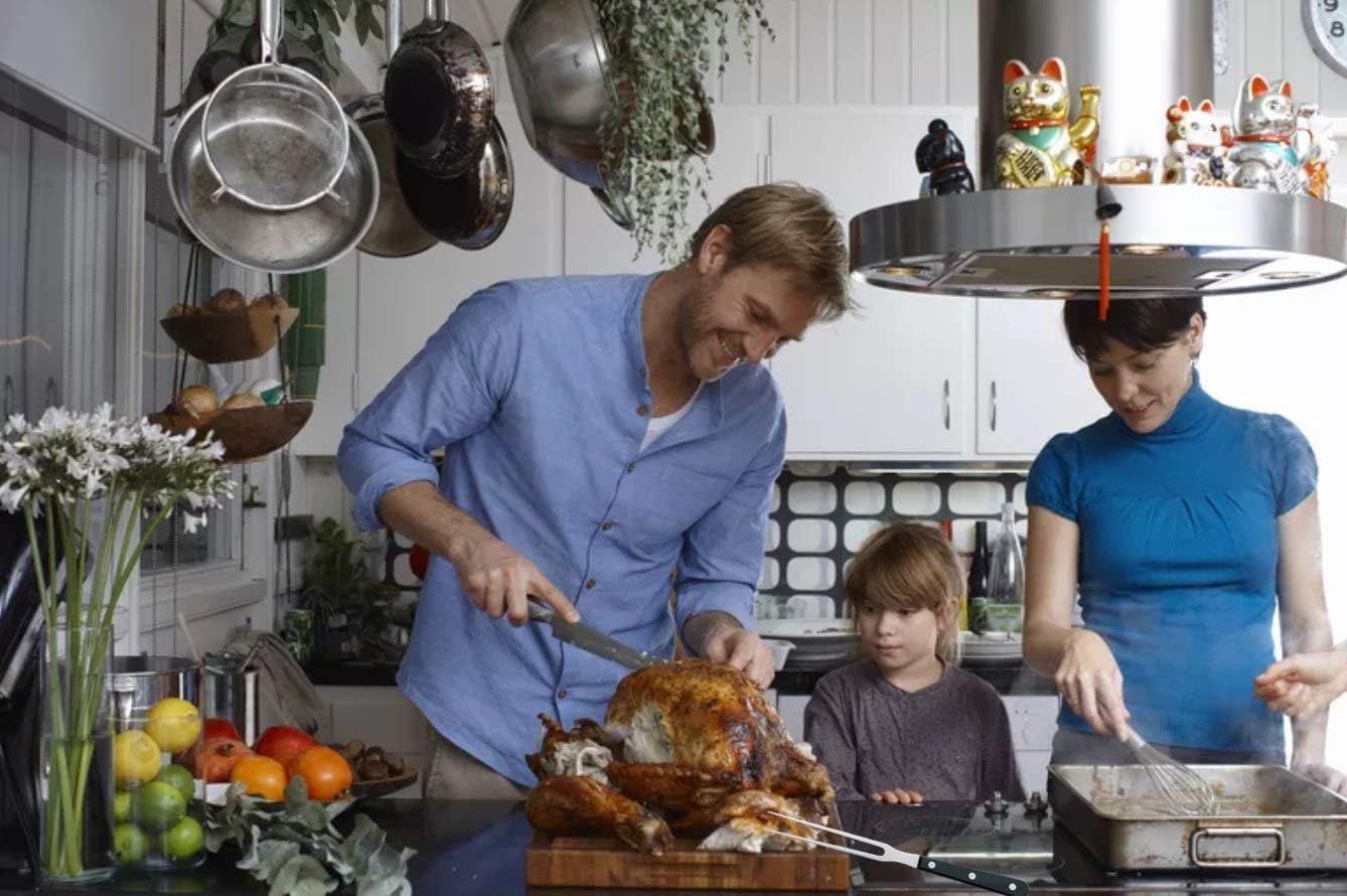 Carving Knife Set for Meat Turkey, Set of 2 Stainless Steel Carving Fork Guard and Slicer Home Gourmet BBQ Tools Cutlery Knives for Brisket Meat Roast Ham - Image 5