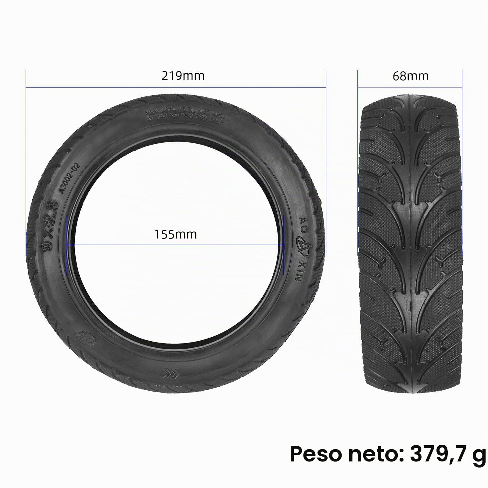 9 Neumáticos de 2.5 Pulgadas con Espesor, Resistentes al Desgaste, Inflables para Scooter Eléctrico, de Repuesto, 9 x 2.5, Accesorios para Ruedas