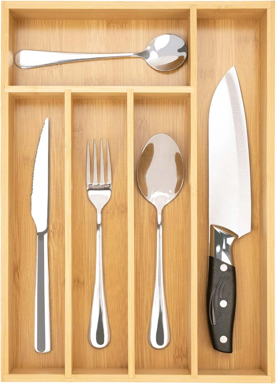 Upassion Silverware Organizer Bamboo Kitchen Drawer