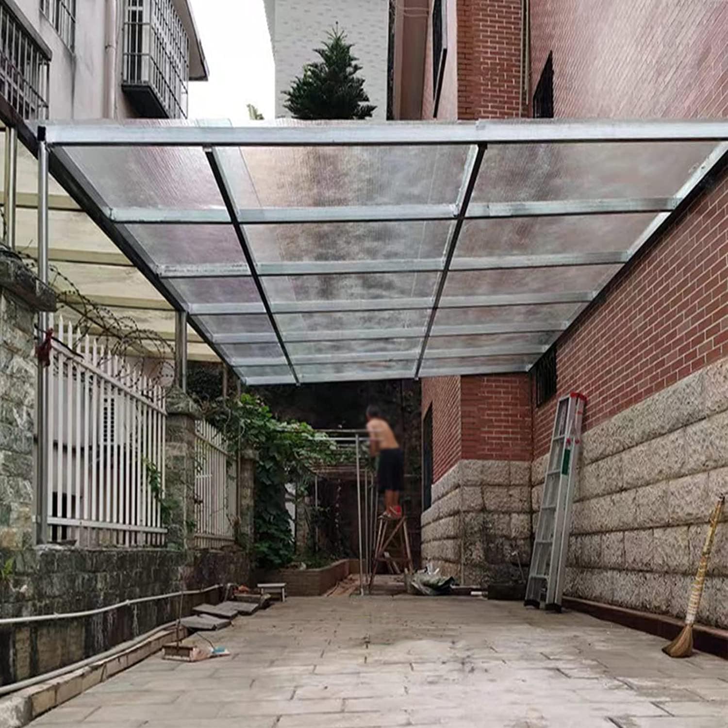 Paneles para Tejado Láminas de Policarbonato 1mm Planchas Transparente Impermeable Hojas de Plástico de Repuesto para Invernadero Cobertizo Garaje Exterior,Fácil de Doblar (1,5m x 4m)
