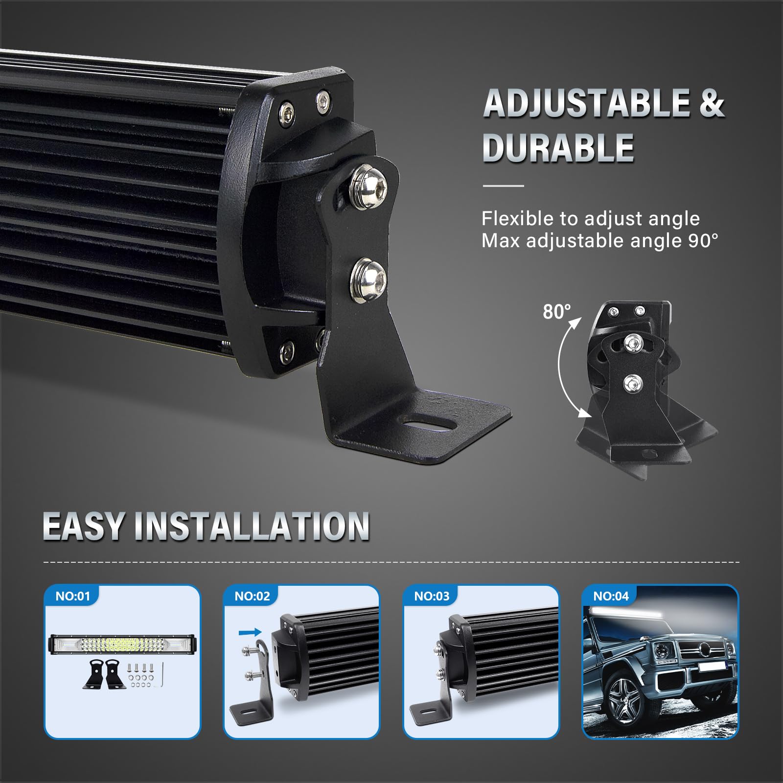 AUXTINGS 32 Zoll LED Lichtleiste 405W - Spot/Flut Combo Für Auto ATV SUV