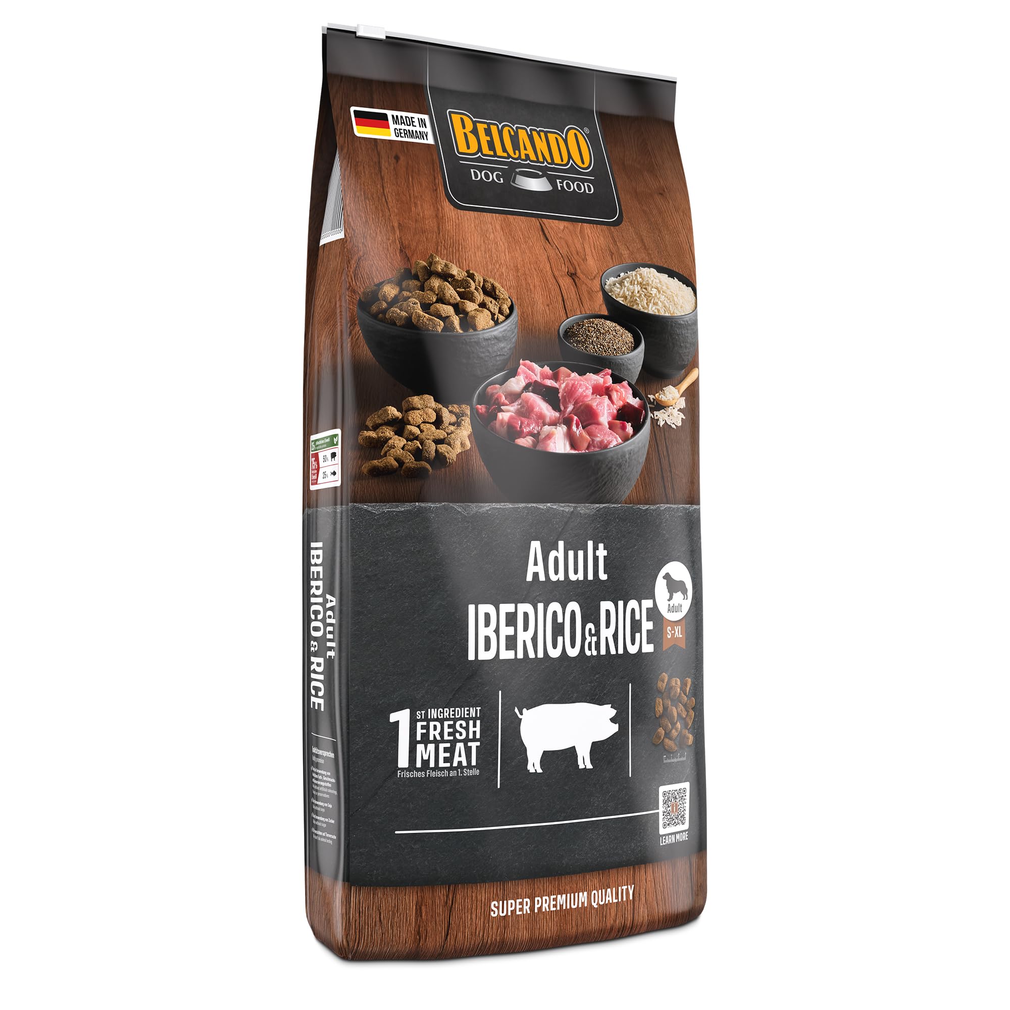 Belcando Adult Ibérico & Rice [12,5 kg] Alimento para Perros | Comida Seca para Perros | Alimento Completo para Perros Adultos de Todas Las Razas a Partir de 1 año