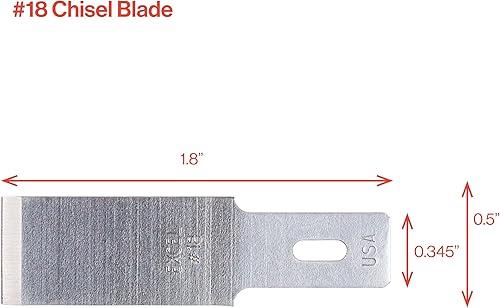 Miniatura 2 de Excel Blades 22618 #18 Juego de cuchillas de cincel de 12 pulgada, acero al carbono, paquete de 100 cuchillas para cuchillos de manualidades,