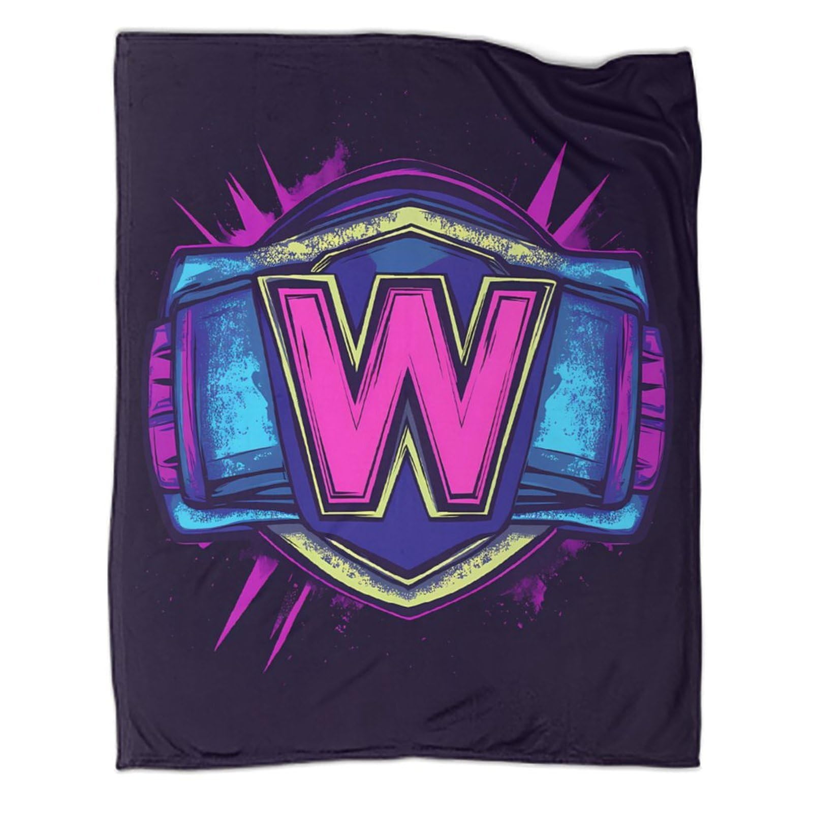 Coperta Lettera W Neon 3D Stampata Microfibra Decorazione Casa Coperta Neon W Divano Letto Morbida Calda Adulti 80×90(200x230cm)