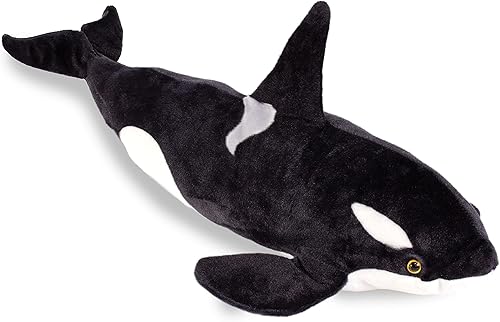 Real Planet Juguete de peluche de ballena regalo realista de animales de peluche para niños de todas las edades peluche grande de orca oceánica