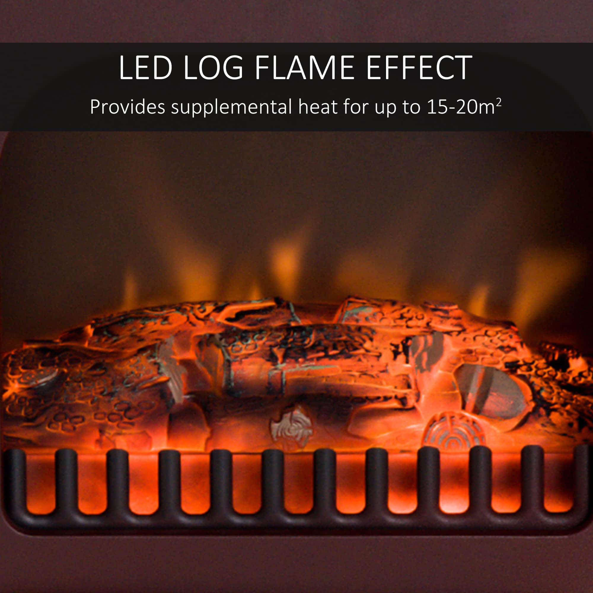 Amazon.com: HOMCOM 22 Electric Fireplace Heater, Fireplace Stove with  Realistic LED Flames and Logs, and Overheating Protection, 750W/1500W, Red  : Home u0026 Kitchen