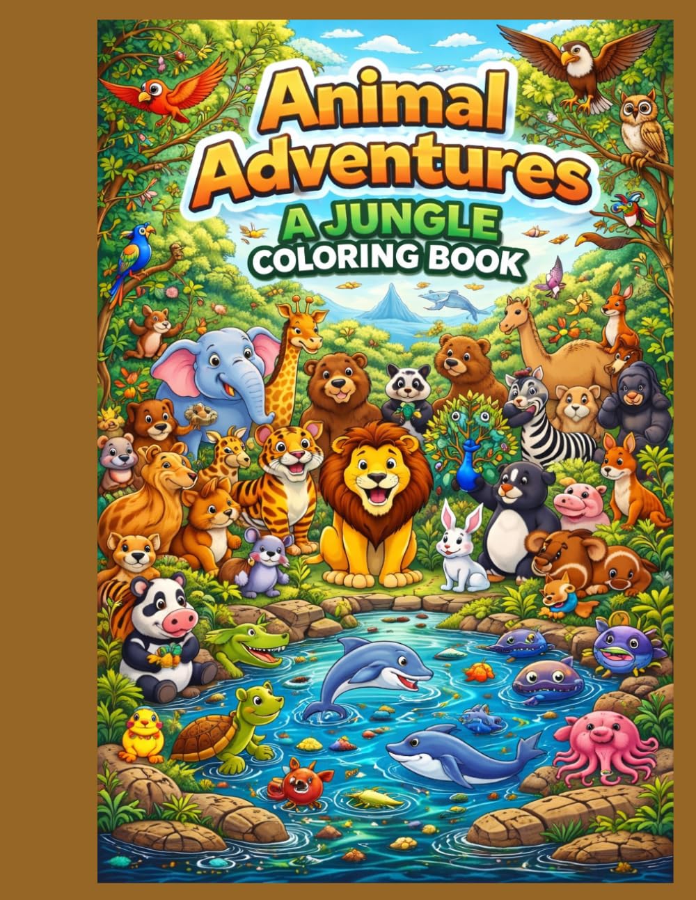 Happy Animals Coloring Book for Kids Ages 4–8: 72 Cute, Easy and Fun Animal Coloring Pages for Boys and Girls | Preschool & Kindergarten Activity Book