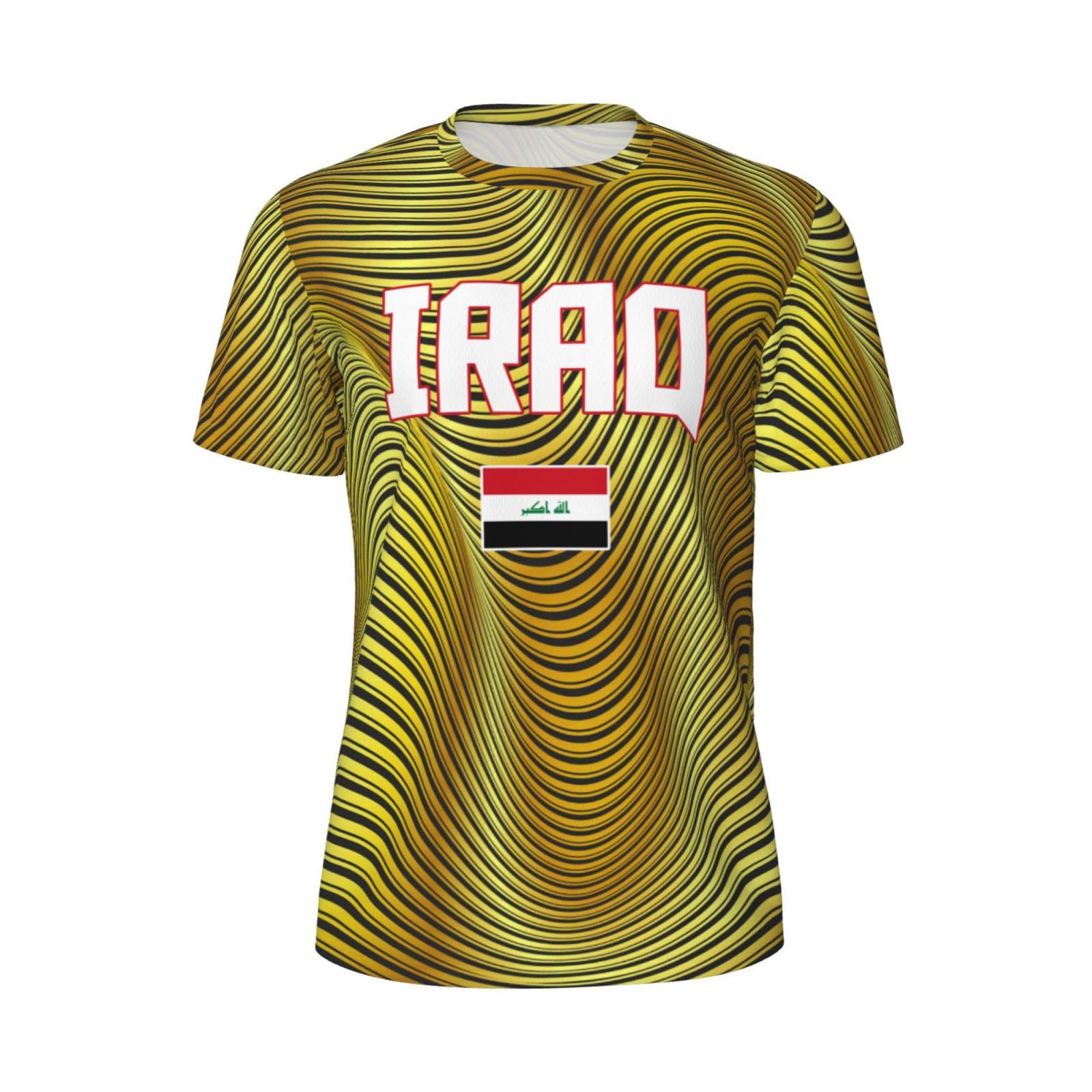 DABOYOZHZH Iraq Flag Cool Iraqans (97) Sports Jersey Mesh T-Shirt 3D Print for Running Cycling Soccer Tennis Fitness Climbing Shirts