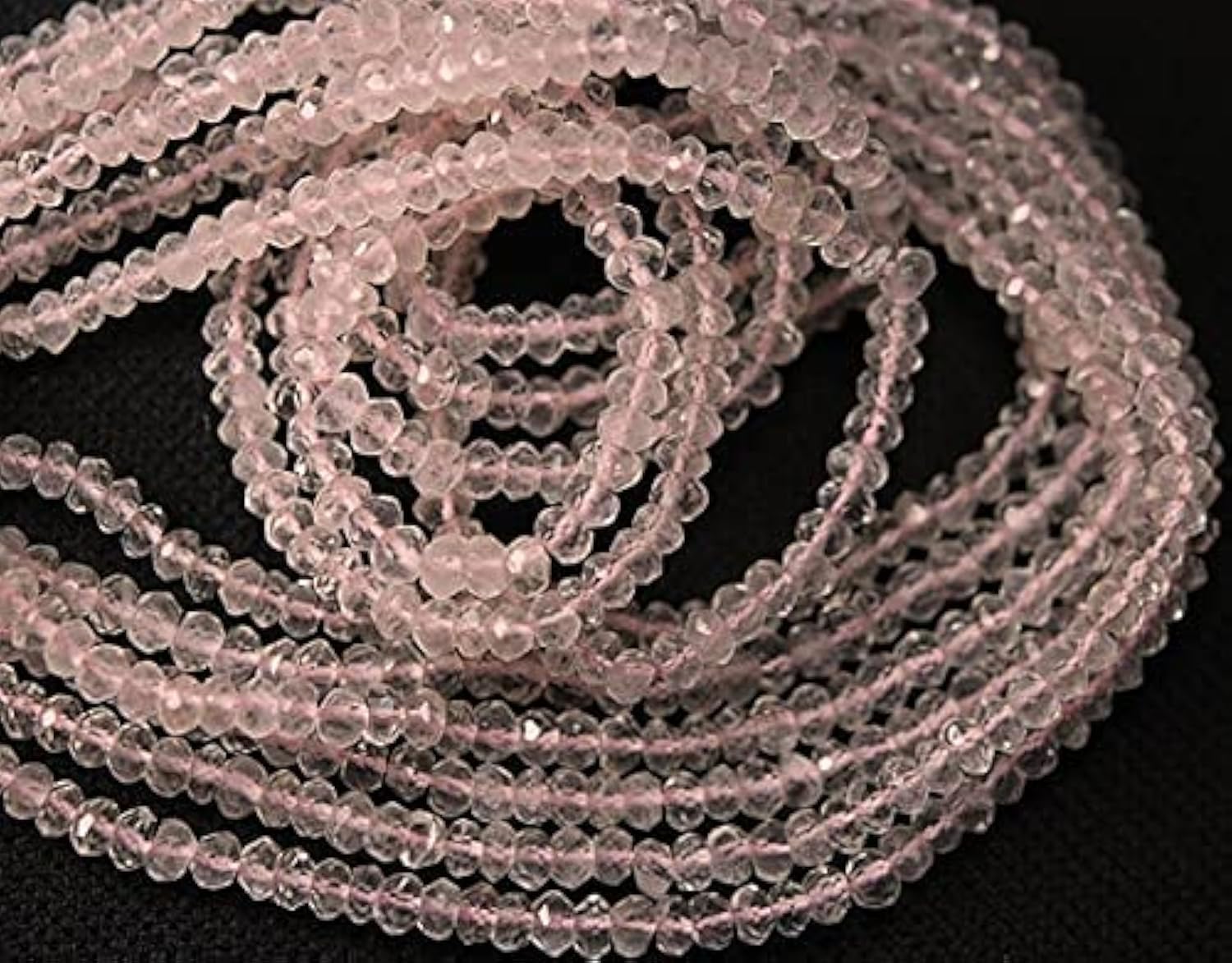 Fil de quartz rose facetté pour fabriquer un bracelet bohème chic