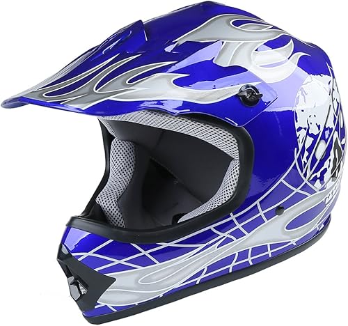 Miniatura 2 de XFMT DOT - Casco para niños y jóvenes de motocross, todoterreno, calle, bicicleta de cross, con gafas, guantes, ATV, casco MX, forma de cráneo