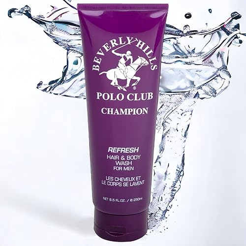 Miniatura 6 de Beverly Hills Polo Club Jabón refrescante y limpiador para el cabello y el cuerpo para hombres con aromas de diseñador de lujo BHPC 8.5 oz (activo)