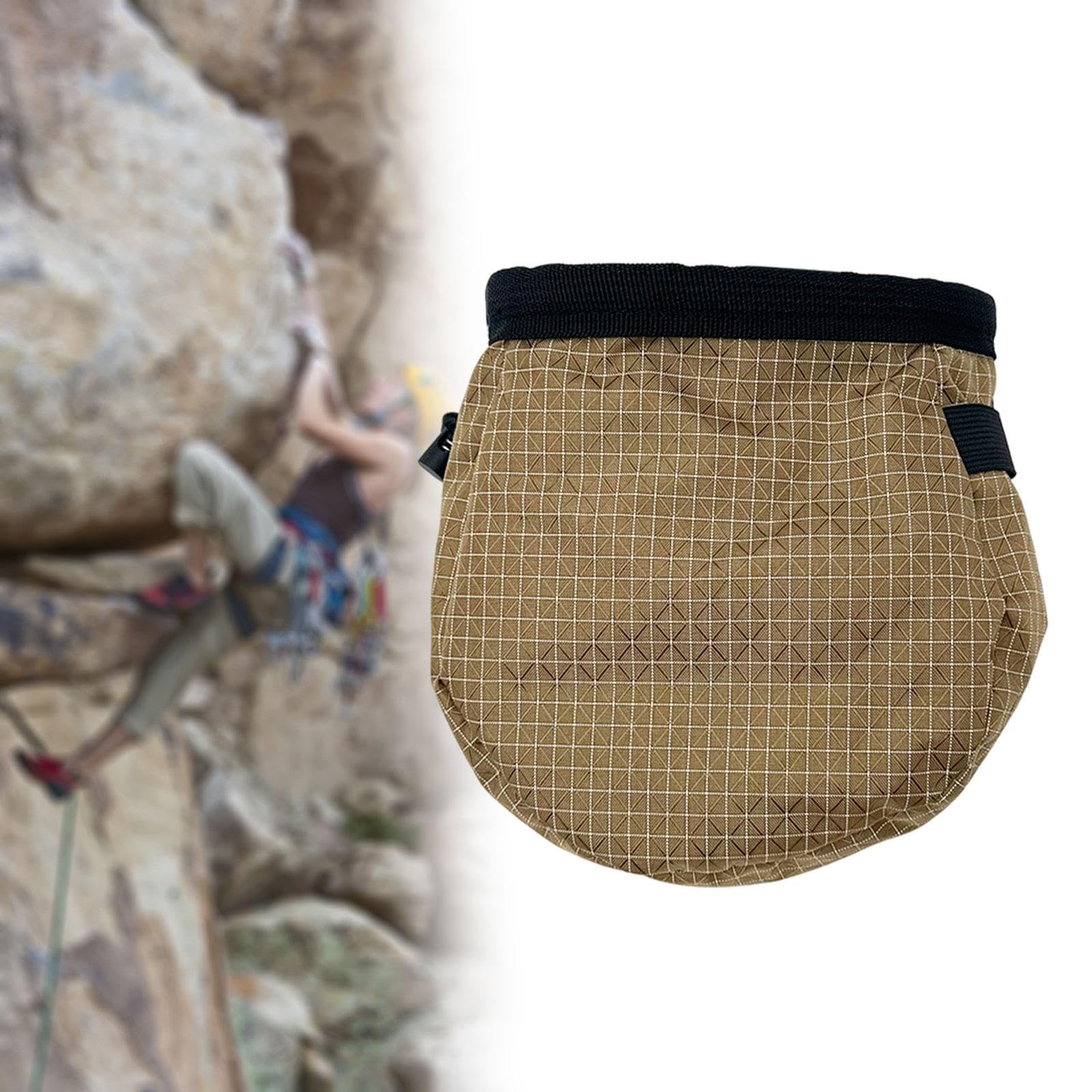 QSTDGVPW Climbing Chalk Bag Storage Pouch Adjustable Waist Belt Chalk Carrier Bag for Fitness, Brown