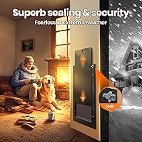 Vista 5 de Puerta para perro XL para pared, puerta de perro extra grande totalmente de aluminio, puerta de servicio pesado para mascotas, fácil de instalar, 2