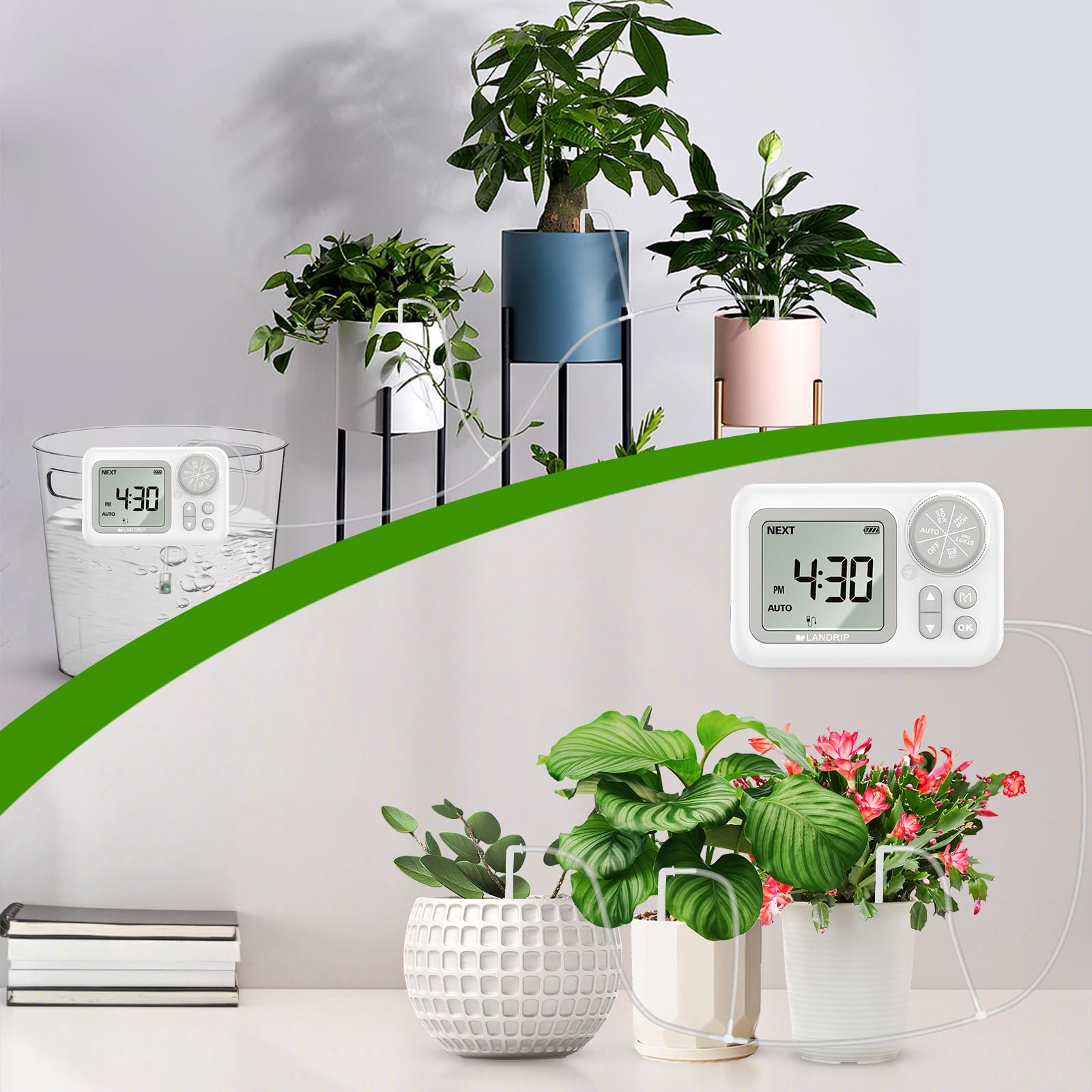 Landrip Automatisches Bewässerungssystem Indoor, Automatische Bewässerung für Zimmerpflanzen für bis zu 15 Topfpflanzen