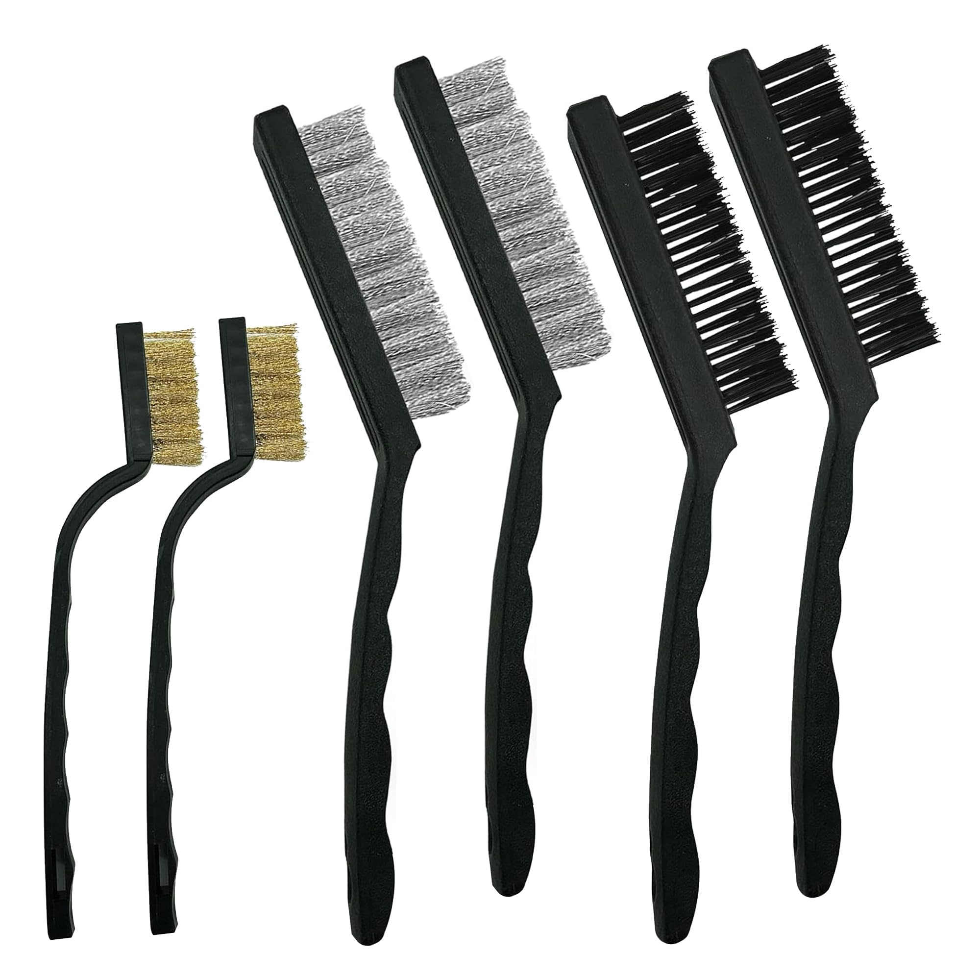 Pack of 6 x Steel Nylon & Copper Wire Durable Brush Cleaning Paint Metal Rust Remover Brushes