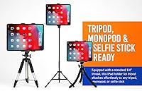 Vista 6 de Acuvar Soporte universal de trípode para tableta, adaptador de soporte ajustable para iPad, Samsung Galaxy Tab y Surface, se adapta a tabletas de 8