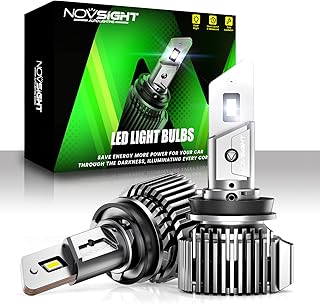 H11 LED Headlight Bulbs 20000 LM, NOVSIGHT H11/H8/H9 LED Headlight Bulbs 100W 600% Brightest Low Beam Conversion Kit, 6500K Cool White, IP68 Waterproof, Extremely Brighter Halogen Replacement