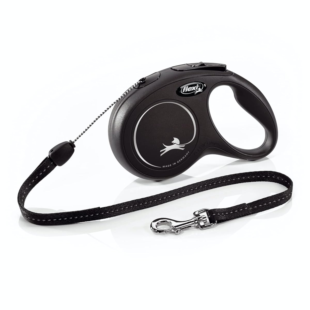 Flexi CL10C8.250.S New Classic Cord Retractable Leash, Black, Small/26'