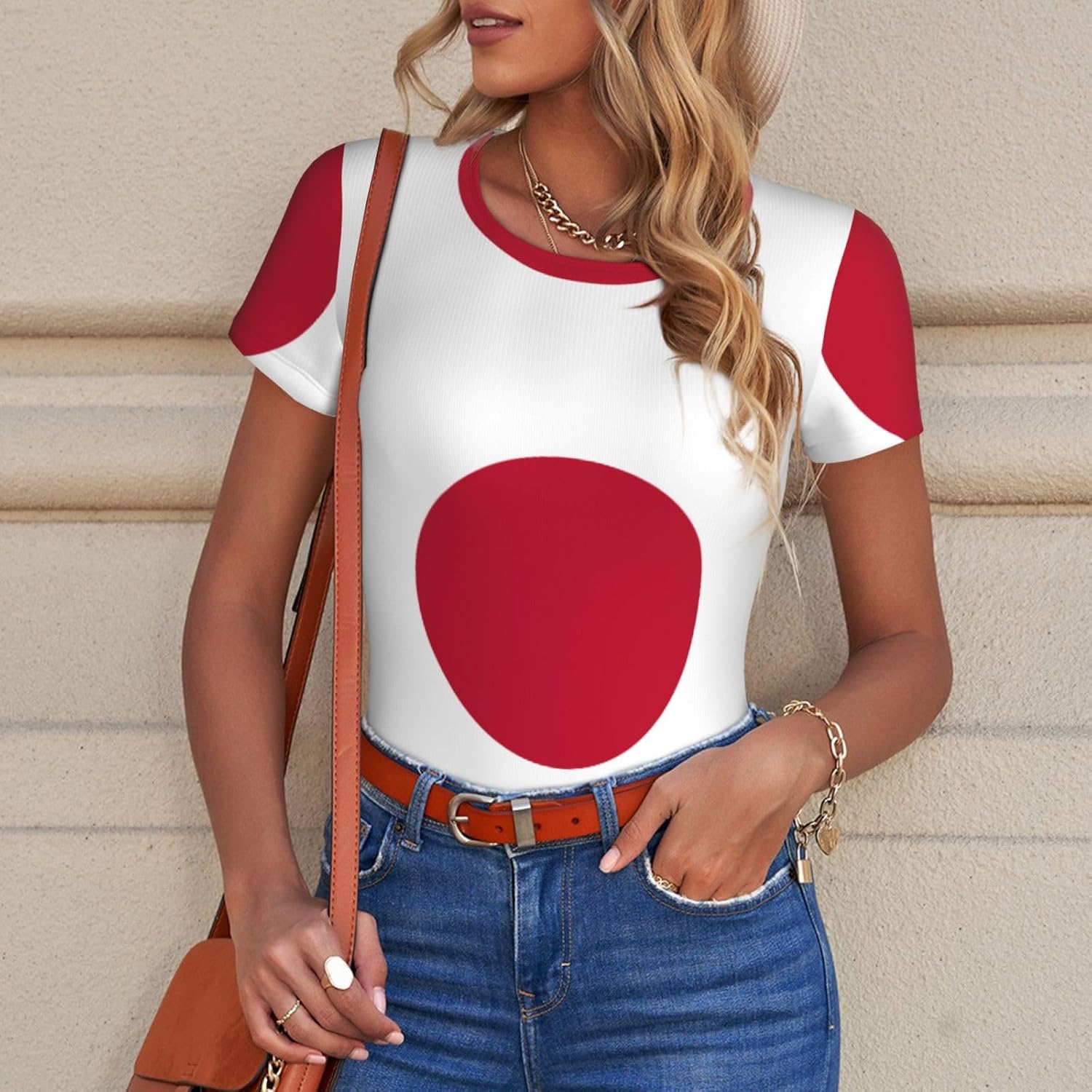 Japanese flag XX-Large Pattern women's round-neck tights T-shirts - home leisure sportswear, sizes S-XXL,