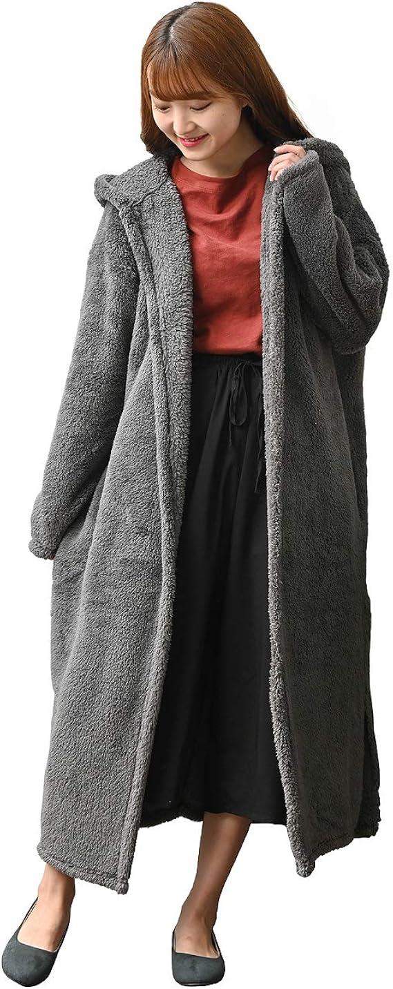 Amazon ルームウェア 着る毛布 羽織 部屋着 レディース 暖かい もこもこ チャコール パジャマ ルームウェアセット 通販