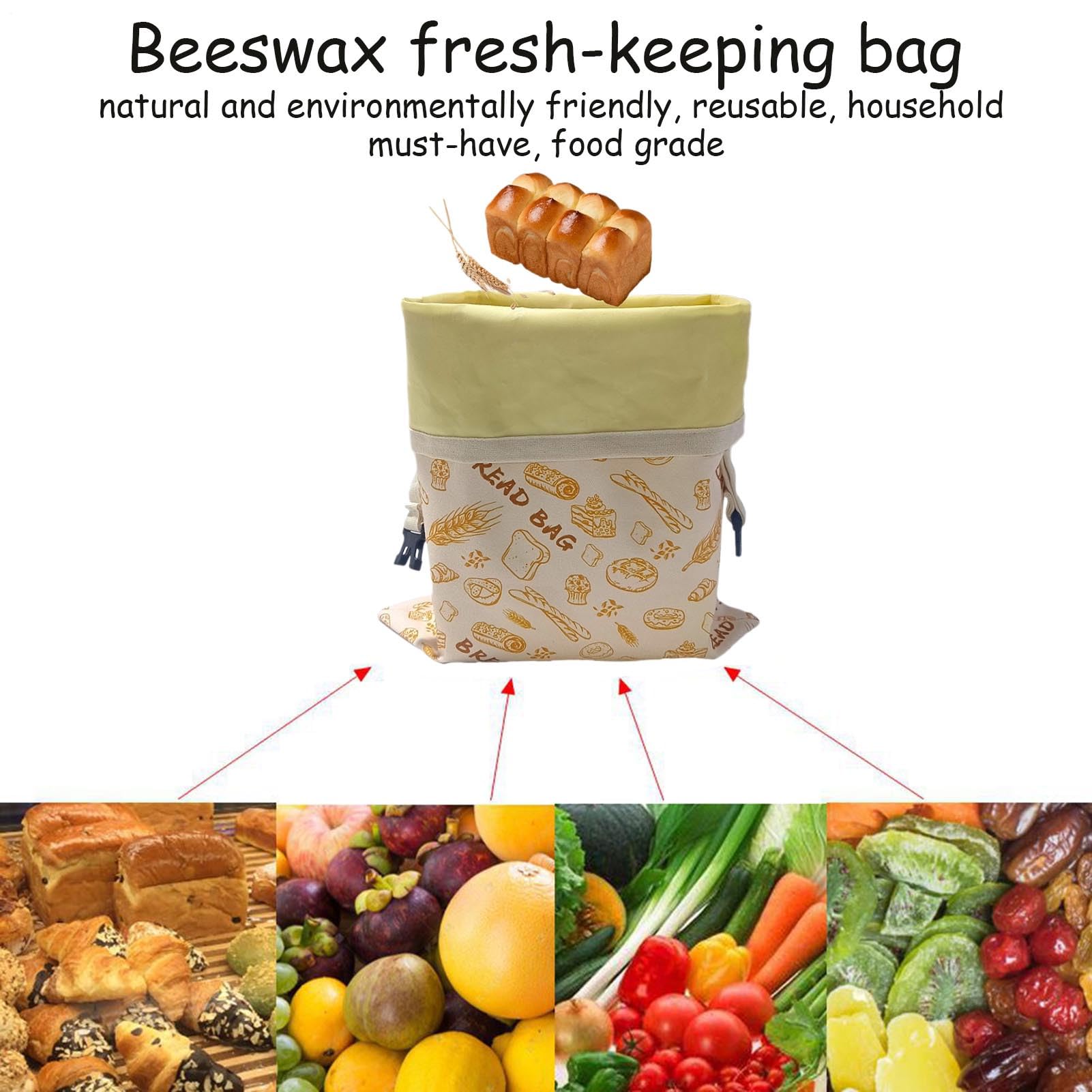 Bienenwachs-Brotbeutel 30 X 39 Cm – Wiederverwendbar, Atmungsaktiv, Für Gefrierschrank, Sandwich & Bäckerei