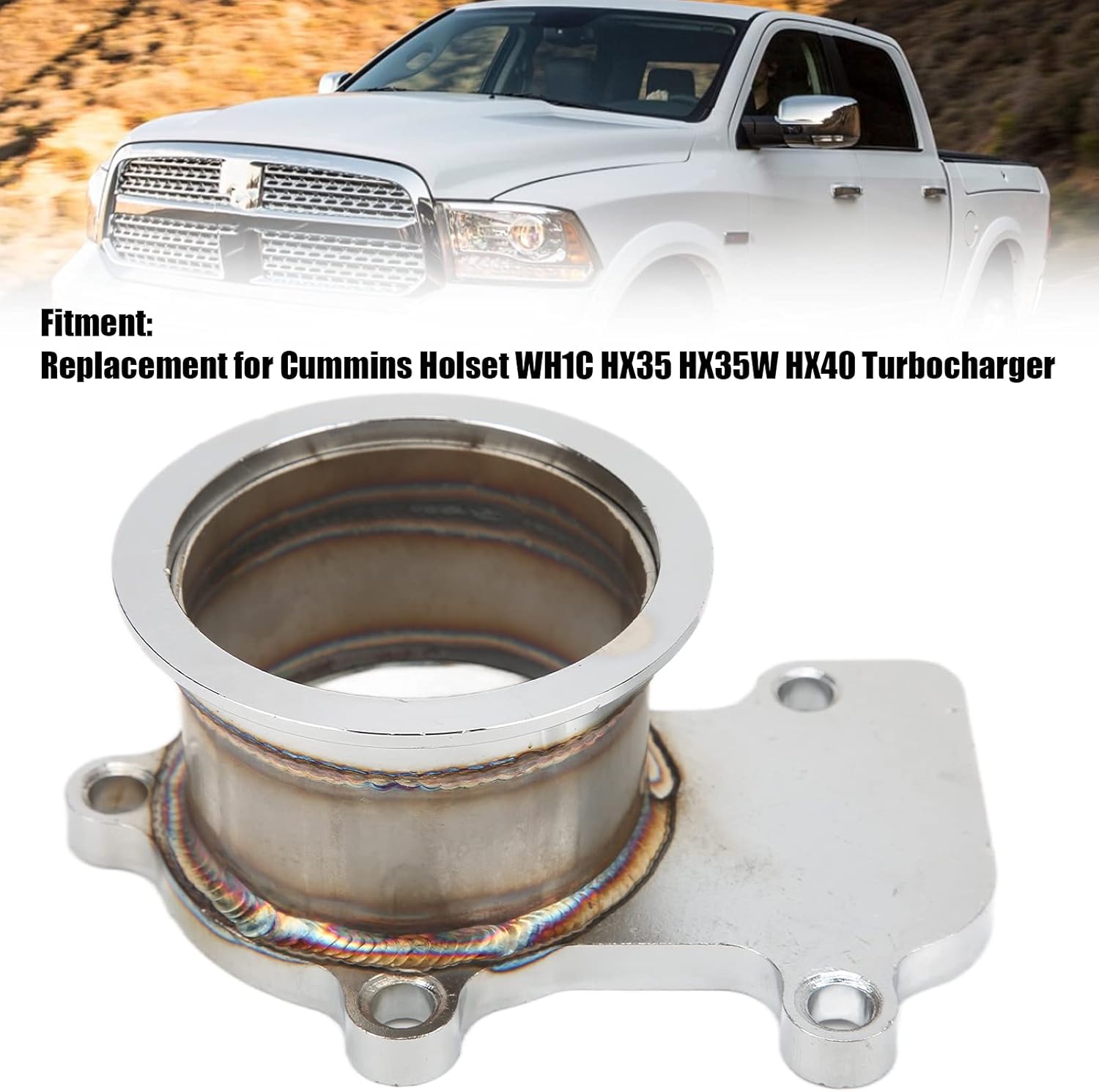 Car 5 Bolts to V Band Turbo Flange Adapter Set Replacement for Cummins Holset WH1C HX35