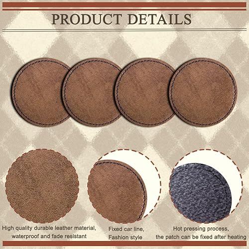 Miniatura 3 de 120 parches en blanco para sombreros, parches adhesivos de piel sintética para sombreros, reparación personalizada, suministros para coser láser