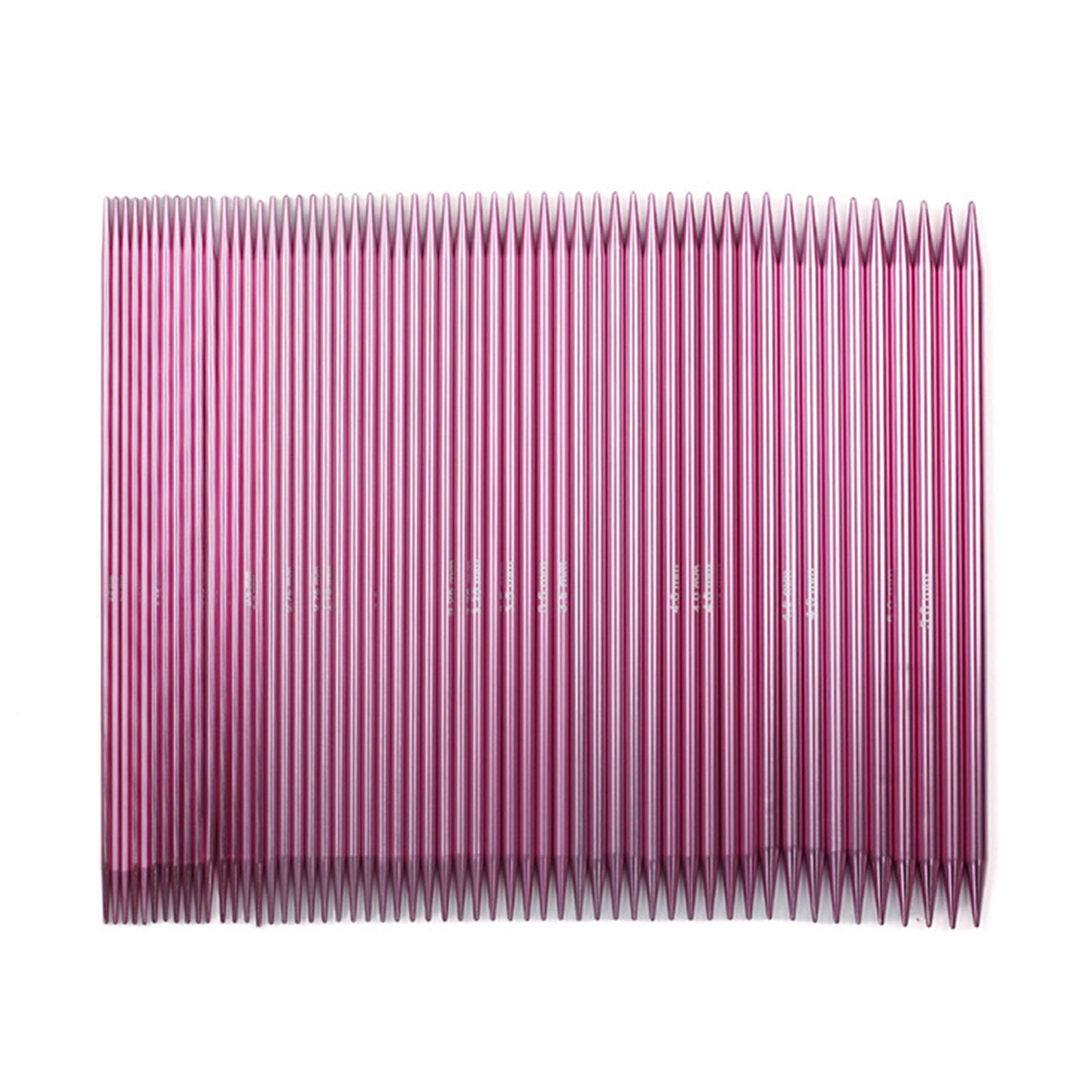 11 Paar Doppelend Aluminiumnadeln mit Etui, Doppelspitzkopf Stricknadeln für Pullover, Schal, Mütze, Tasche, 2, 0 mm-6, 0 mm, Stricken