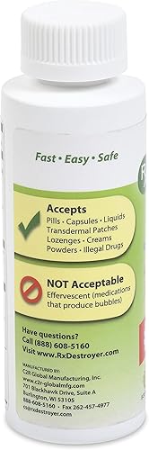 Miniatura 3 de Rx Destroyer RX Destroyer - Sistema de desactivación y eliminación de medicamentos RX4, botella de 4 onzas, lista para usar, no tóxico, ecológico,