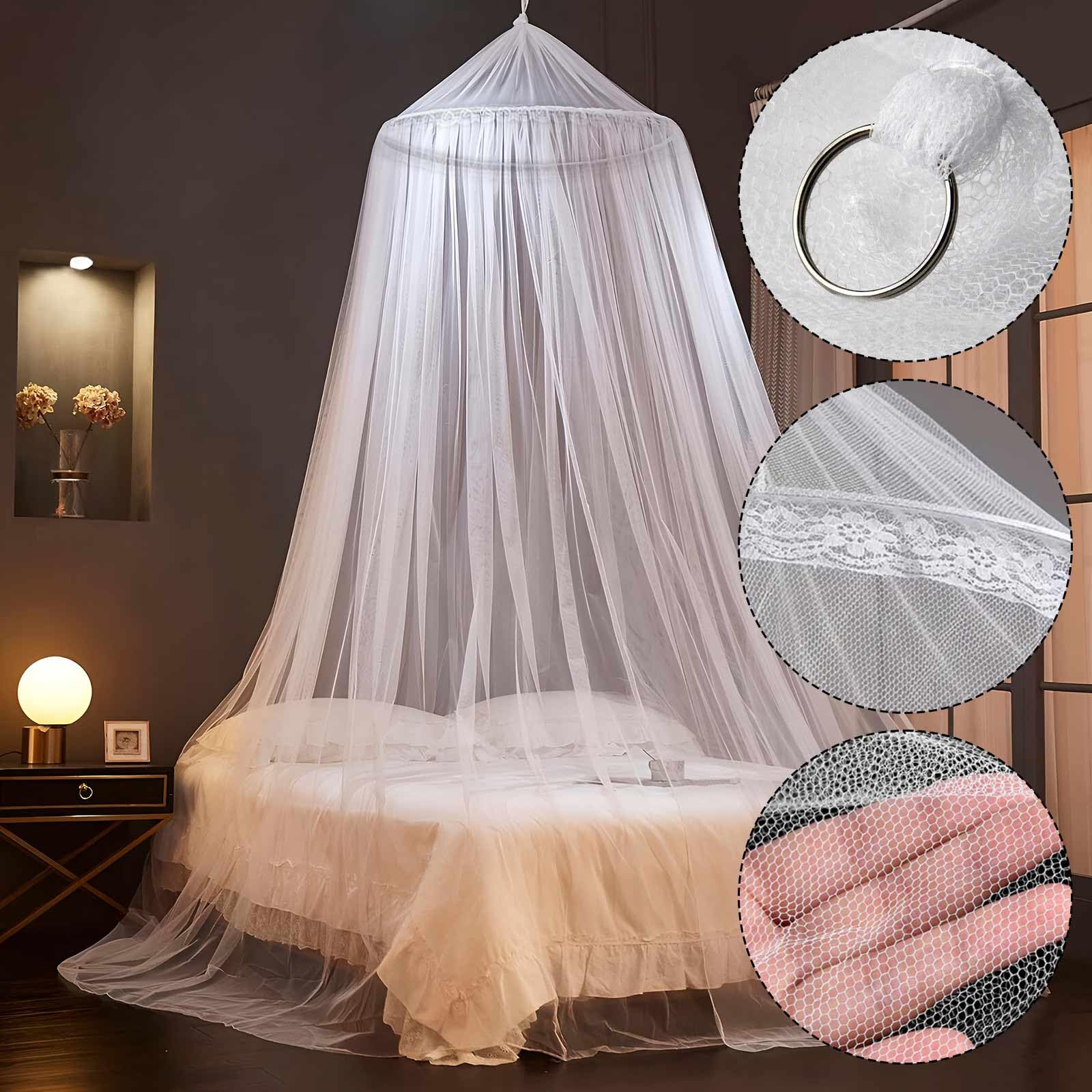 Zanzariera A Baldacchino Per Letto - 2.5m Altezza, Universale Per Singolo/Matrimoniale, Interno/Esterno - Foto 3