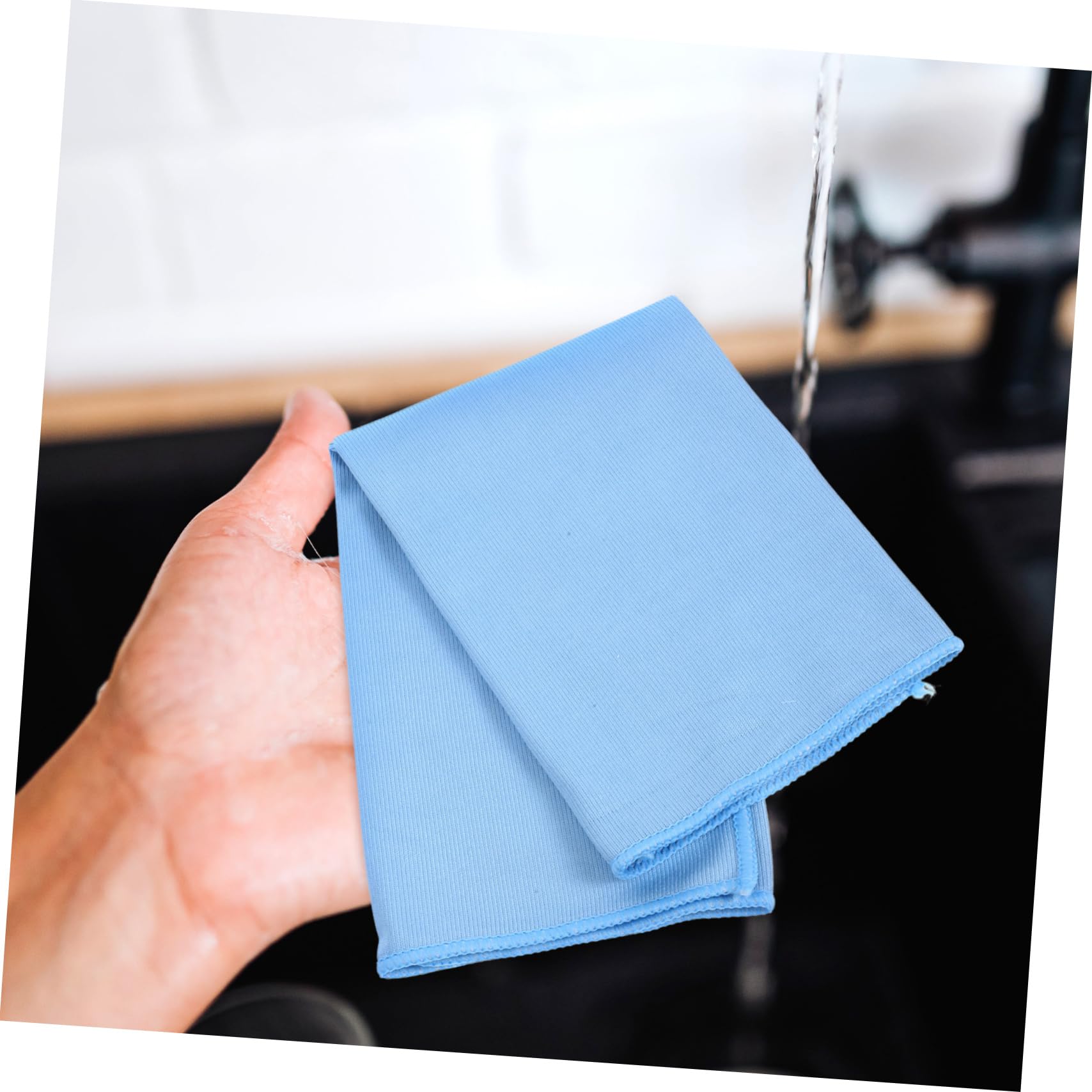 CALLARON 20 Piezas Paños de Limpieza de Microfibra Toallas Absorbentes Lavables para Cristales Ventanas Coches y Uso Doméstico sin Color Azul