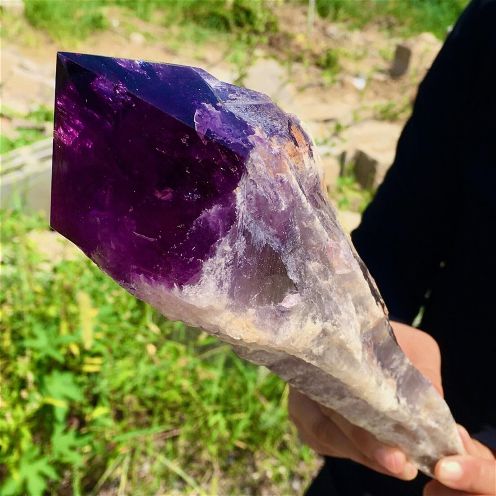 Adornos de cristal Amatista natural Mineral Cetro Cuarzo Mineral Espécimen Reiki Riqueza Curación hermoso cristal(1.0-1.2kg)