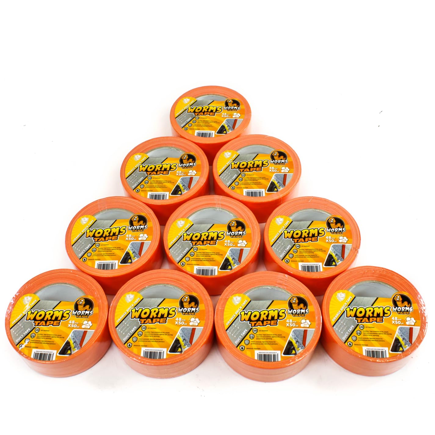 ARPON Profi Putzband 48mm x 50 Yard - Fassadenband für grobe Oberflächen - Klebeband zur Verwendung im Innen- und Außenbereich - Abklebeband UV-beständig - Universal Worms Tape Made in EU