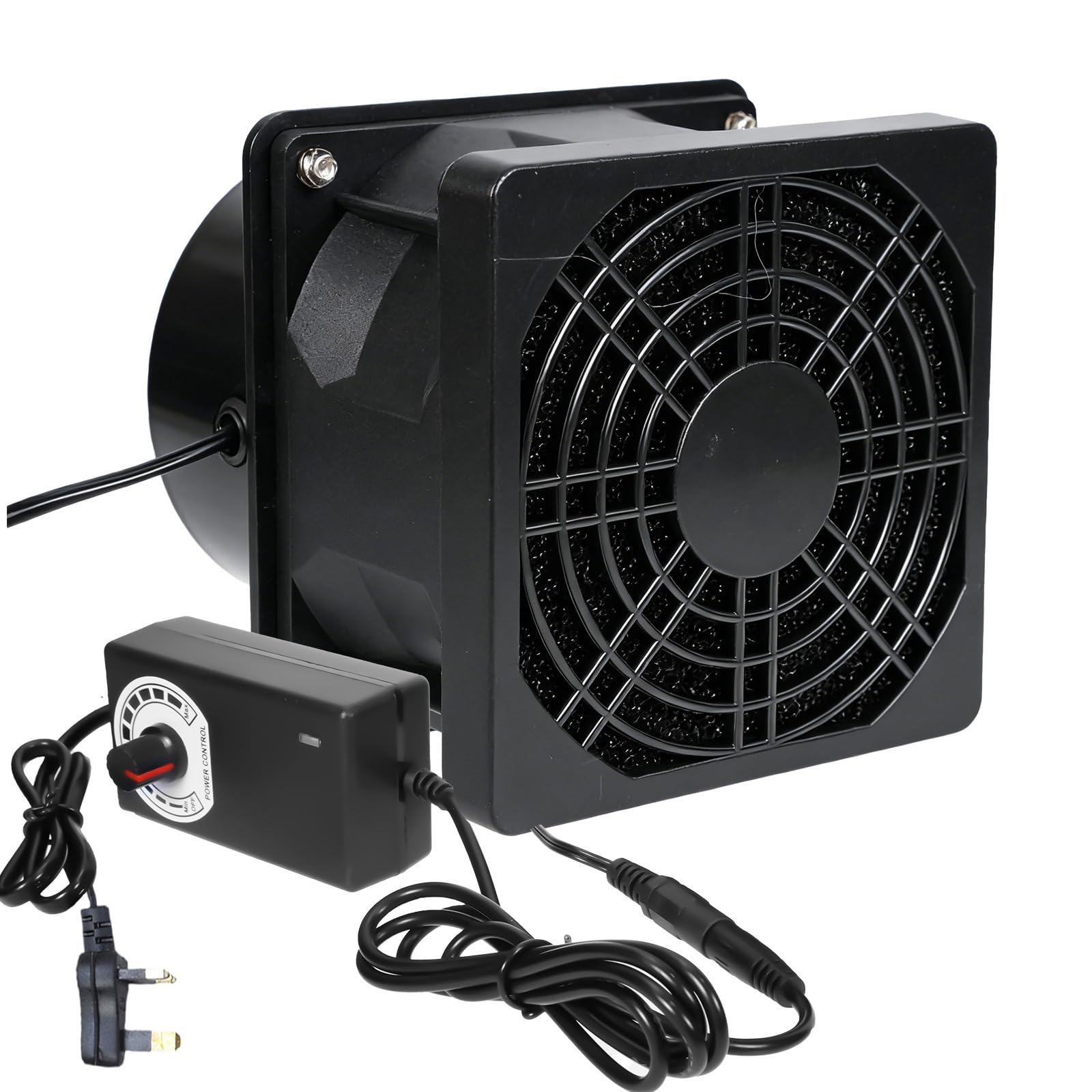Fromceo 5700Rpm Exhaust Fan Filter Duct Set Extractor Blower 8Cm Inline With Speed Controller For Household Waterproof Bathroom