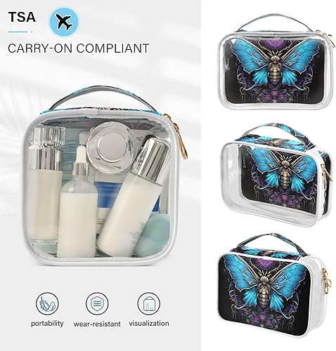 Miniatura 5 de Y2k 21215337 - Neceser de aseo transparente con mariposa gótica para viajar, paquete de 2 bolsas de cosméticos de maquillaje con cremallera, bolsa
