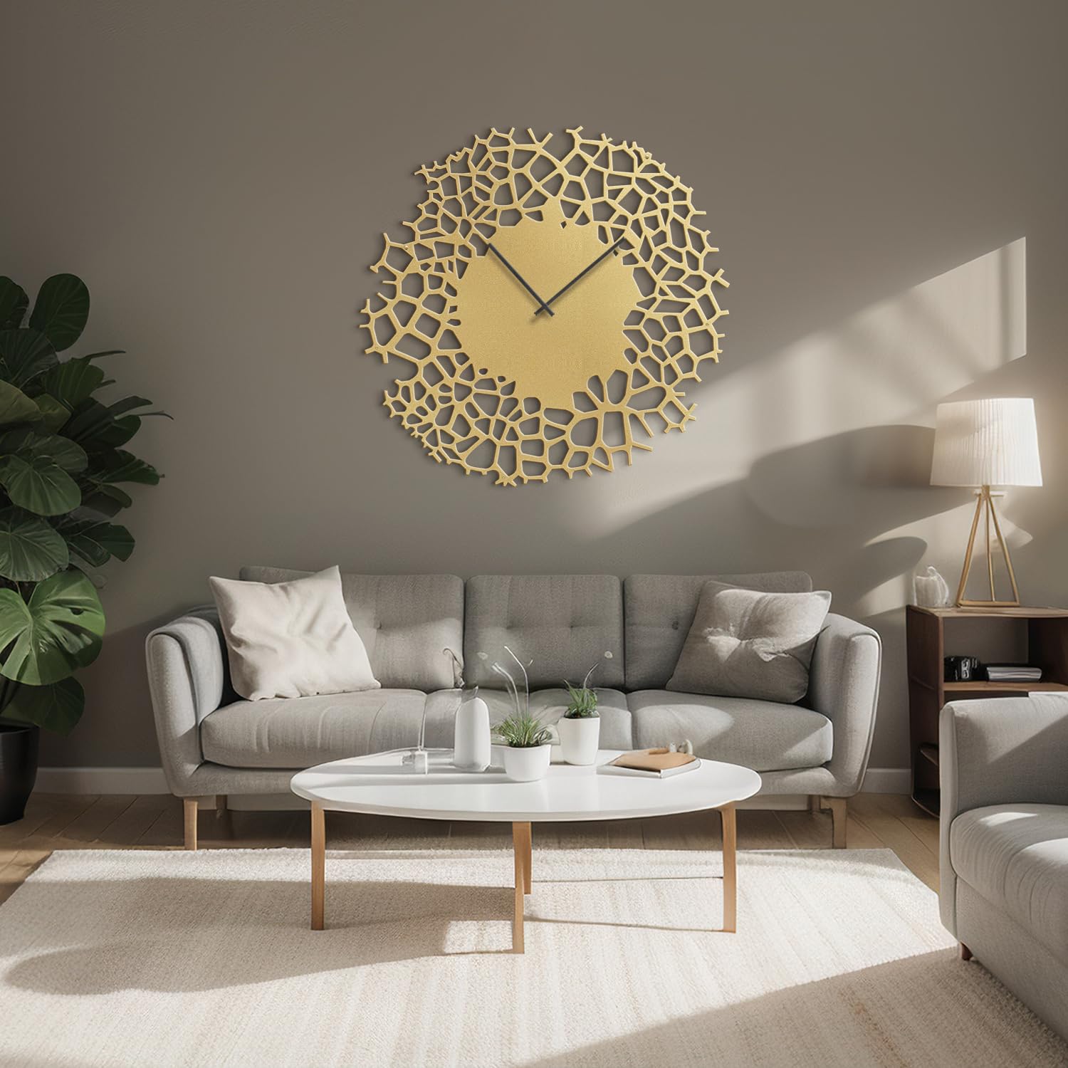 SIGNLEADER Metal Wall Clock Wall Art Decor, Dynamic Cellular Wall Sculpture Clock Silent Battery Operated Hangings Home Decoration for Living Room, Bedroom, Kitchen, Bathroom - 24