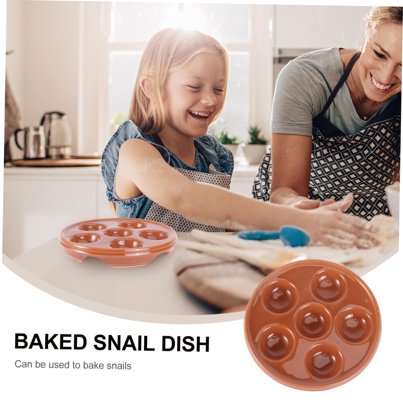 DOITOOL Ceramic Escargot Plate Snail Baking Dish Oval Serving Tray Black Escargot Bowl Kitchen Gadgets