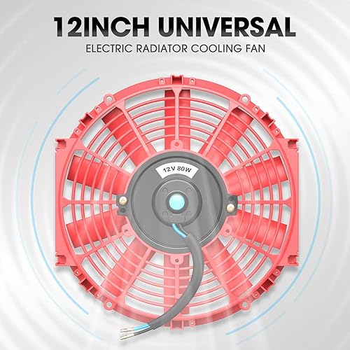 Vista 27 de DNA Motoring Ventilador de radiador delgado de enfriamiento eléctrico de alto rendimiento de 7 pulgadas con kit de montaje, azul, RAF-7-BL+FMK