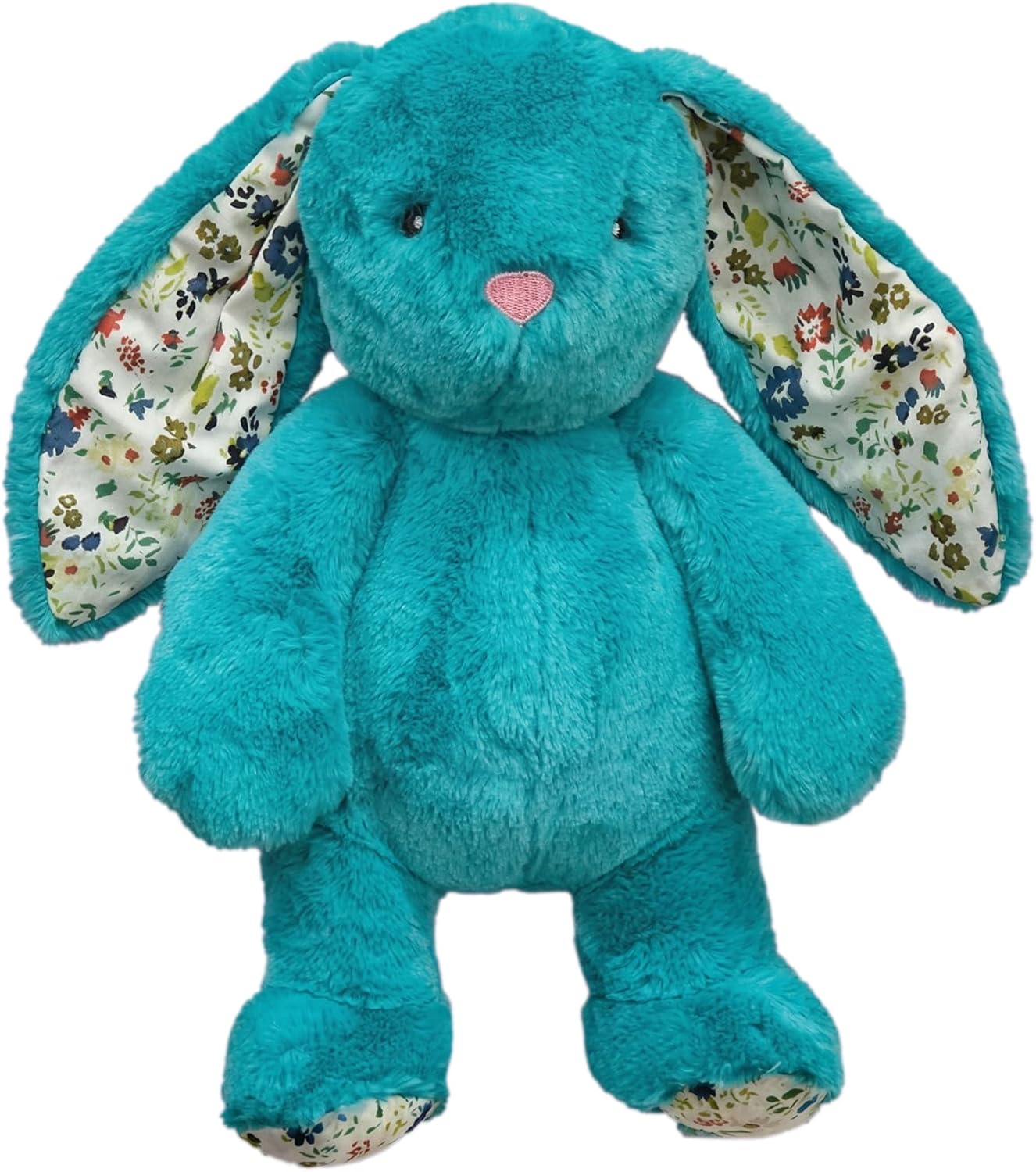 Pet Lou 15 Inch Rabbit Squeaky Dog Toy, Durable Plush Dog Toy with Crinkle Ears & Floral Print, Interactive Dog Toy for All Dog Breeds