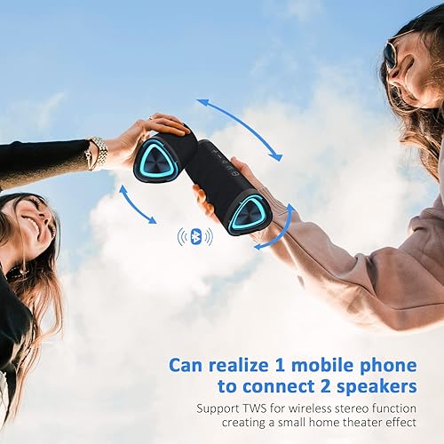 Miniatura 6 de Vanzon Altavoz Bluetooth portátil V40, altavoces inalámbricos con sonido estéreo de 24 W, IPX7 impermeable, tiempo de reproducción 24 horas,