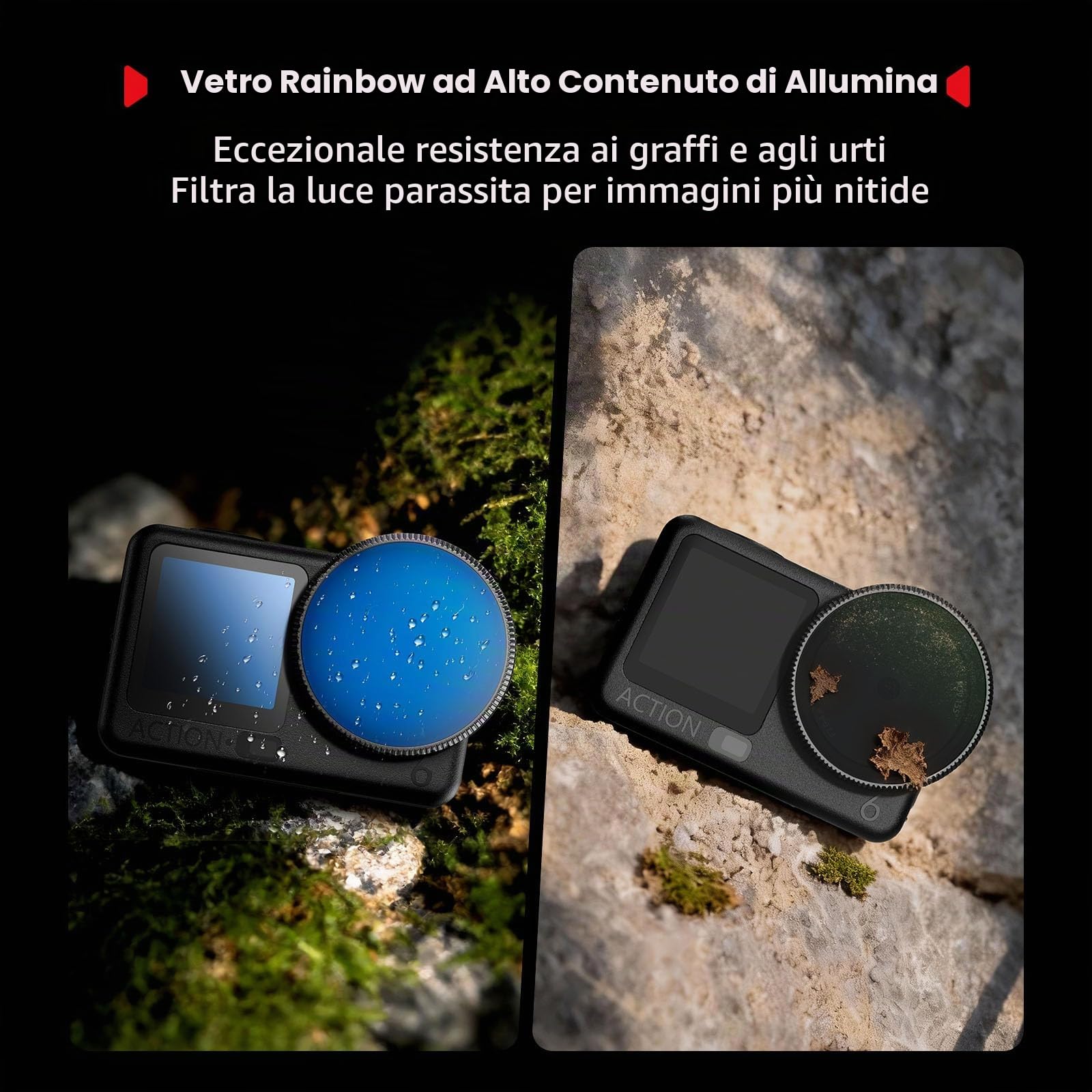 SMALLRIG Kit Filtri per DJI Osmo Action 6, ND16/CPL e Filtro Black Mist da 1/4" con Copertura in Silicone, Attacco a Scatto, Non è Necessario Rimuovere l'obiettivo, Accessori per Action Cam - 5896