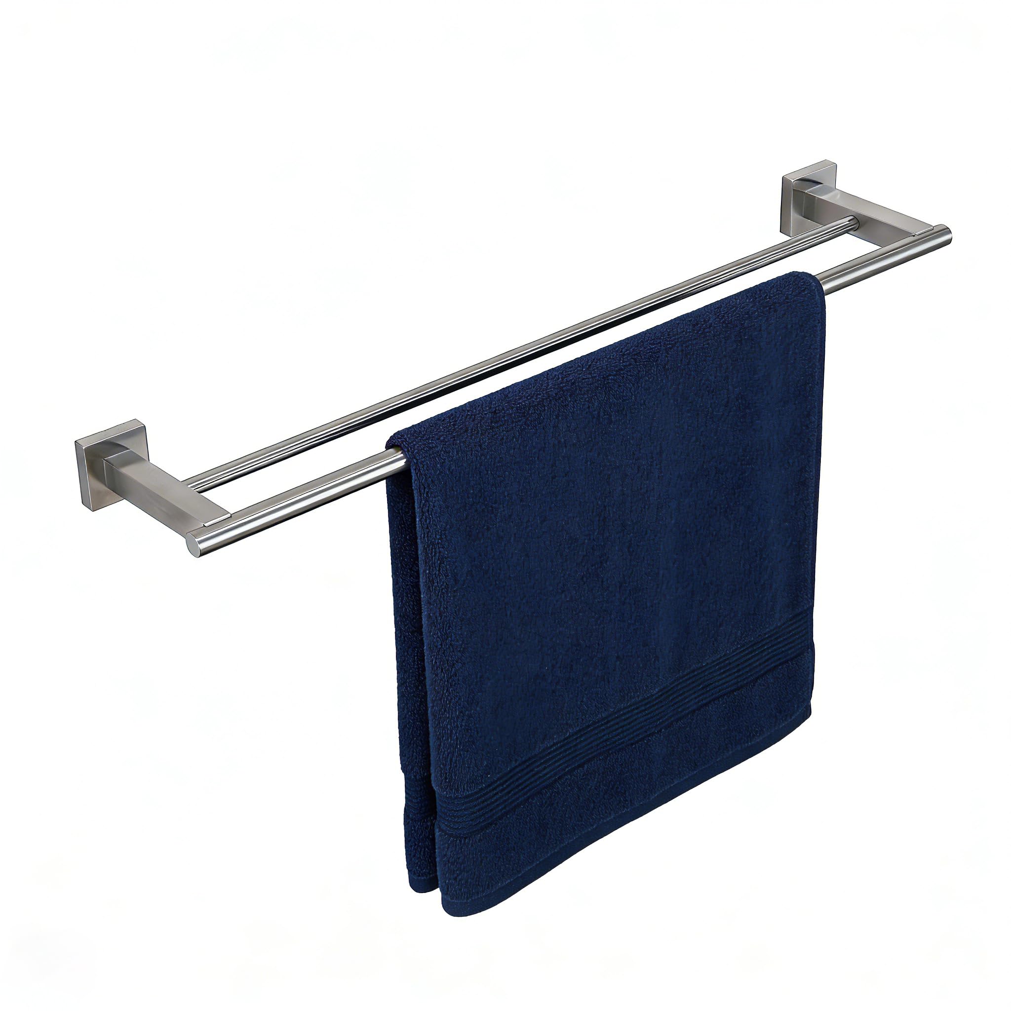 Miyili 24-Inch Bathroom Double Towel Bar Brushed Stainless Steel Bath Towel Rack Holder Wall Mount, A02N60B