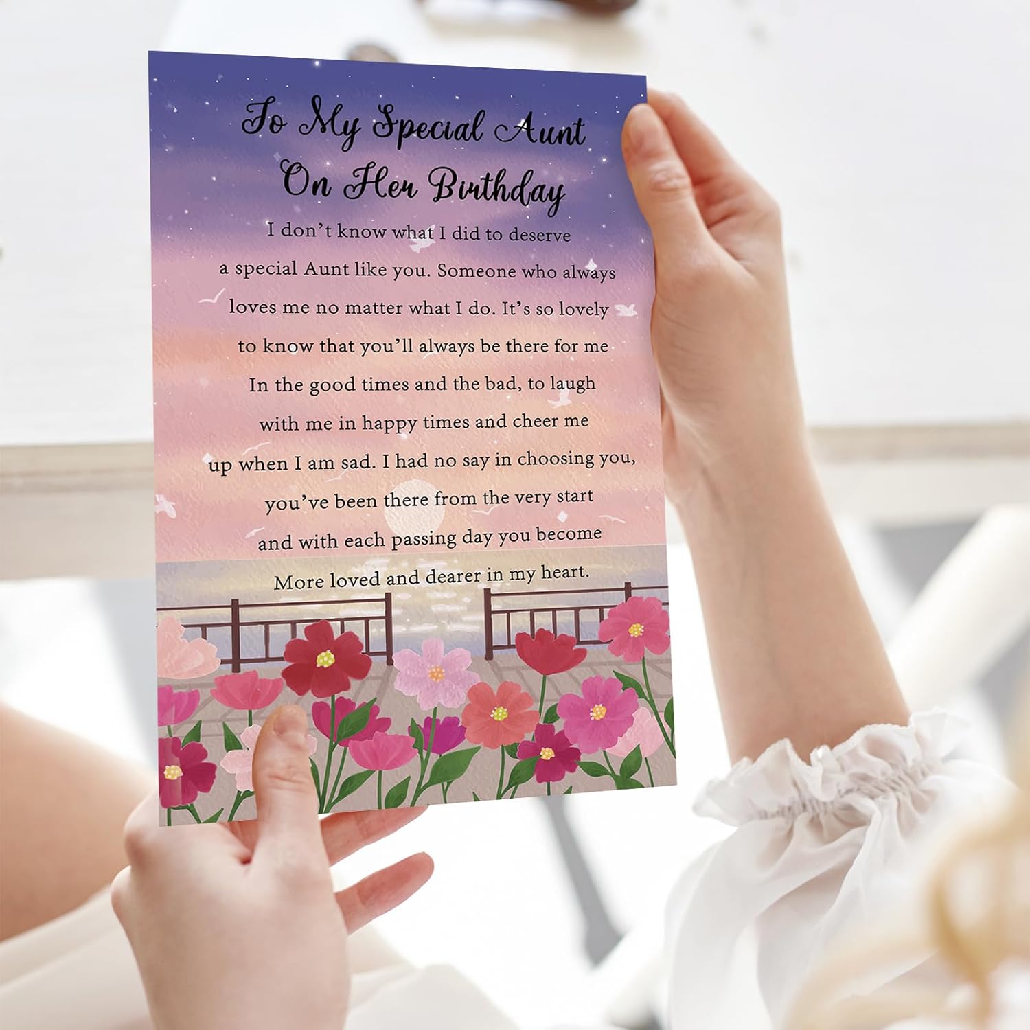 Aunt Birthday Card | Best Birthday Gifts for Aunt from Nephew Niece | 5.3 x 8.0 Inch Greeting Cards with Envelope - Image 6