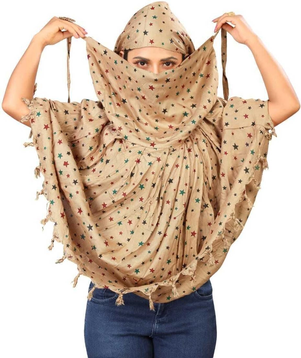 Women's Hand Printed Scarf | Lightweight Breathable Stole for Sun, Dust & Pollution Protection | Colorful Stylish Design | Free Size Fashion Scarf for Daily Wear, Travel & Outdoor Use-picture-26