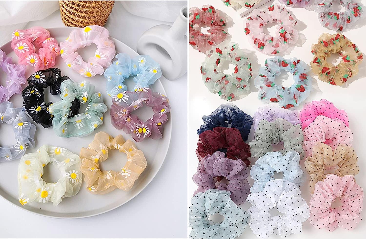 DITYAETERNITY- PACK OF 4 ORGANZA SCRUNCHIES (ASSORTED COLOR) 4 different pattern SCRUNCHIES FOR GIRLS,WOMEN,KIDS (B0C1GYZ6RB) Amazon Price History, Amazon Price Tracker