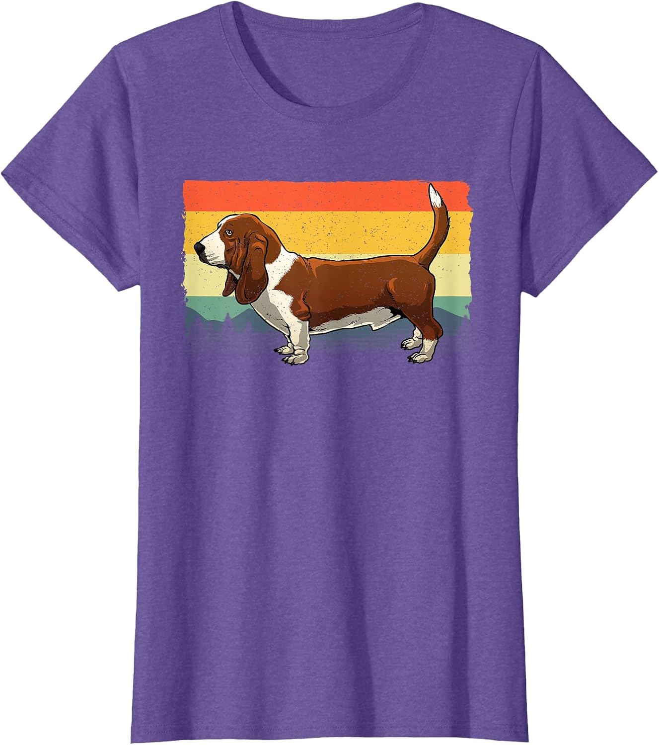 Retro Basset Hound Art for Men Women Kids Basset Hound Lover T-Shirt image 5