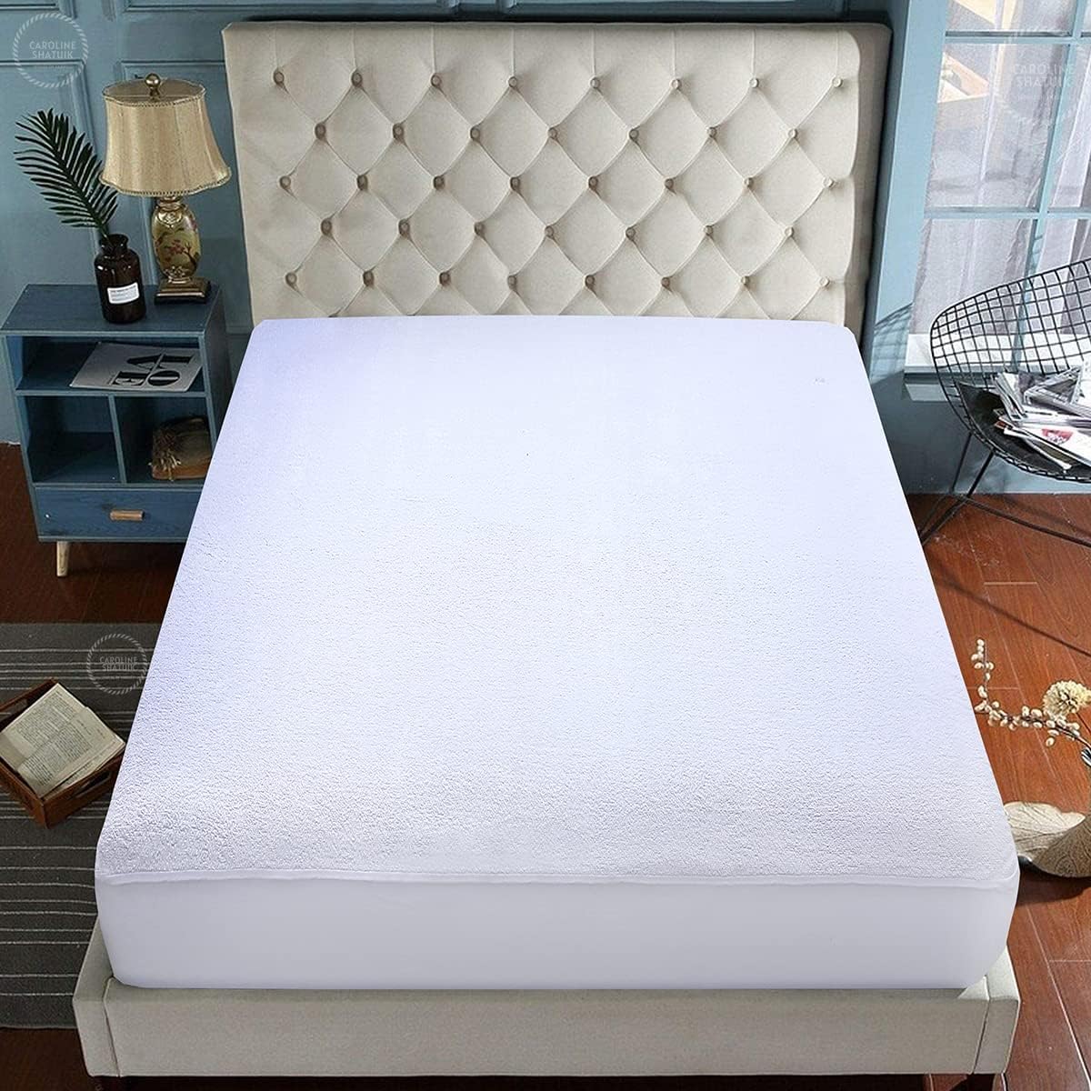 Caroline Shatuik Waterproof Mattress Protector Single,30cm Extra Deep Stretch Skirt Non-No - Analyse des détails et conception