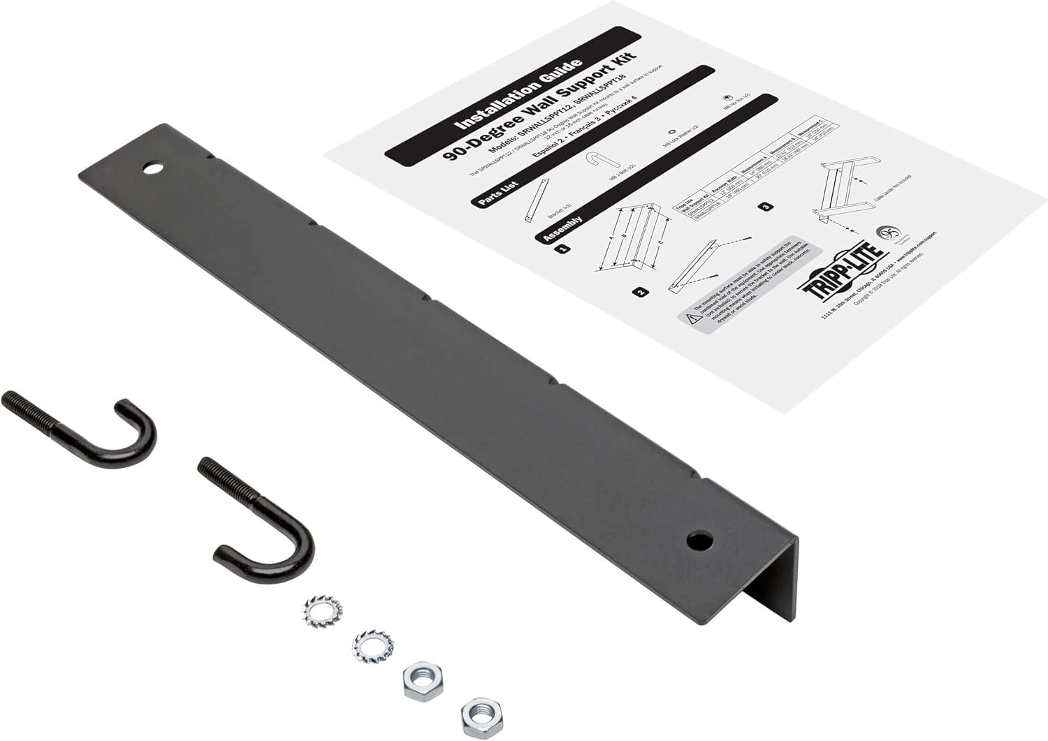 TRIPP LITE Wall Support Kit 12in Cable Runway Straight and 90-Degree