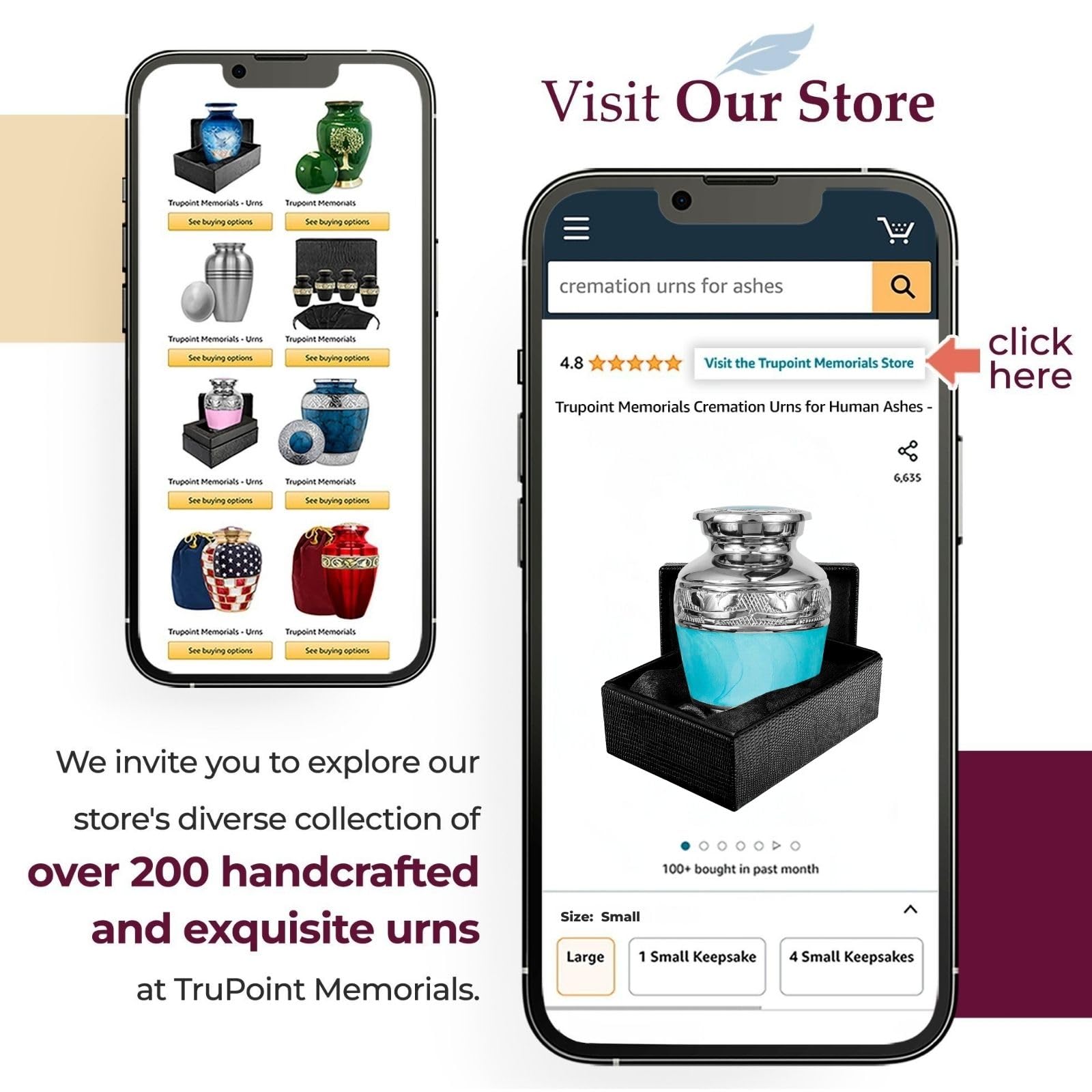 Trupoint Memorials Urnas de recuerdo para cenizas humanas: urnas pequeñas para recuerdos de cenizas humanas, urnas en miniatura para cenizas con bolsa de terciopelo, urnas pequeñas para cenizas